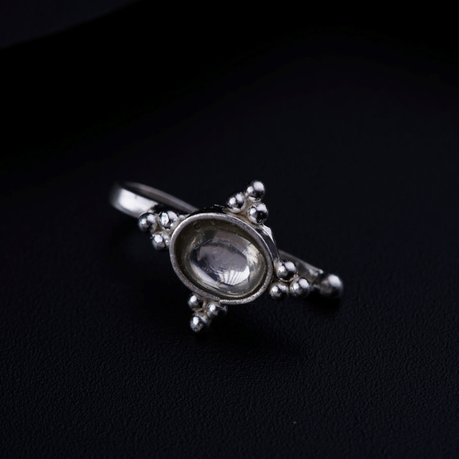 Silver Nosepin: Kundan (Clip on)