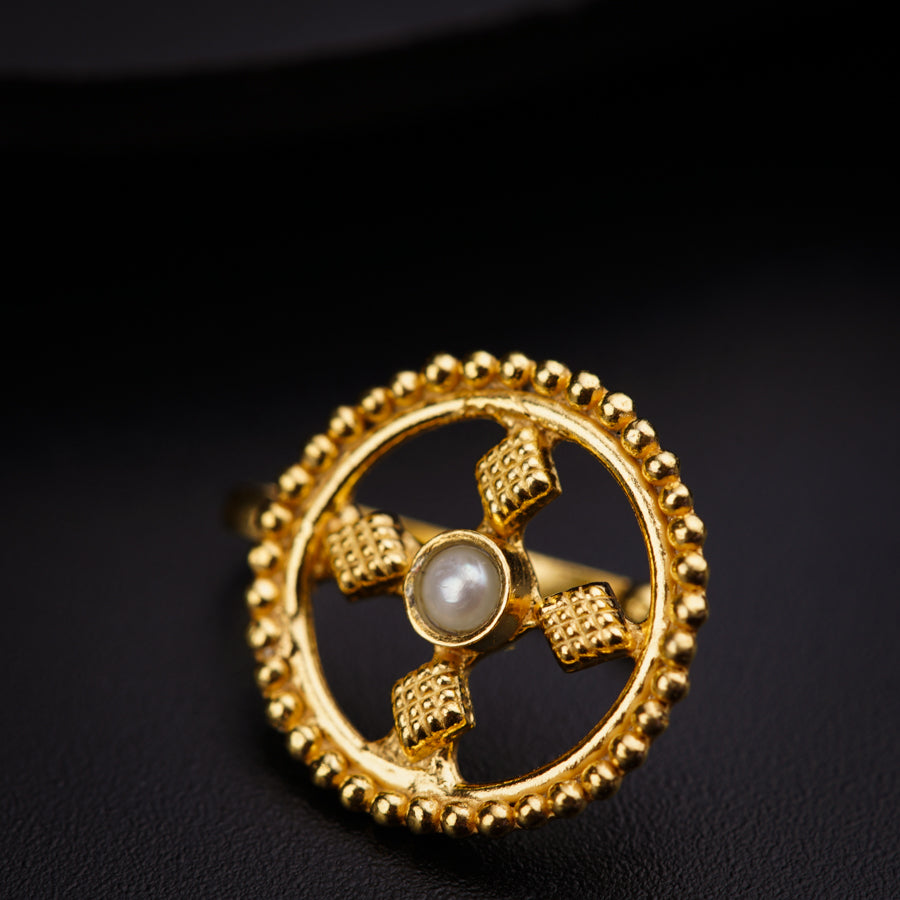 Pearl Diamond Nose pin (Gold plated, clip on)