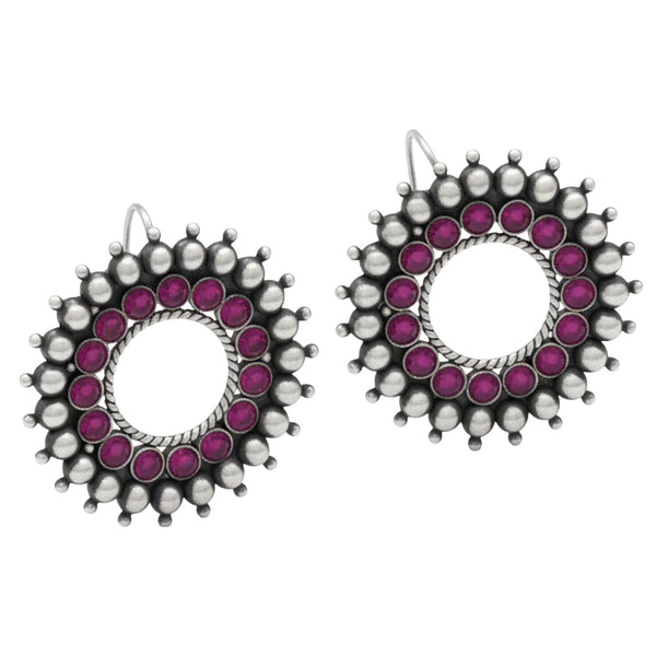 Karwar Chakra Earrings (Pink): Hook Style