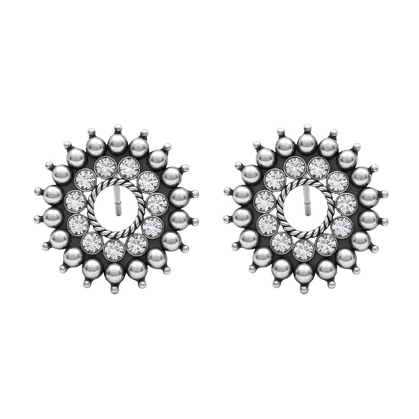 Karwar Chakra Earrings (White): Hook Style