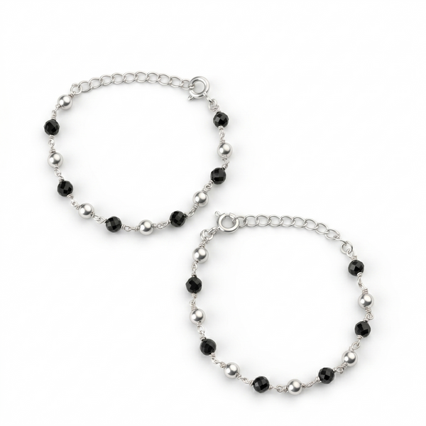 Silver and black beaded jewelry