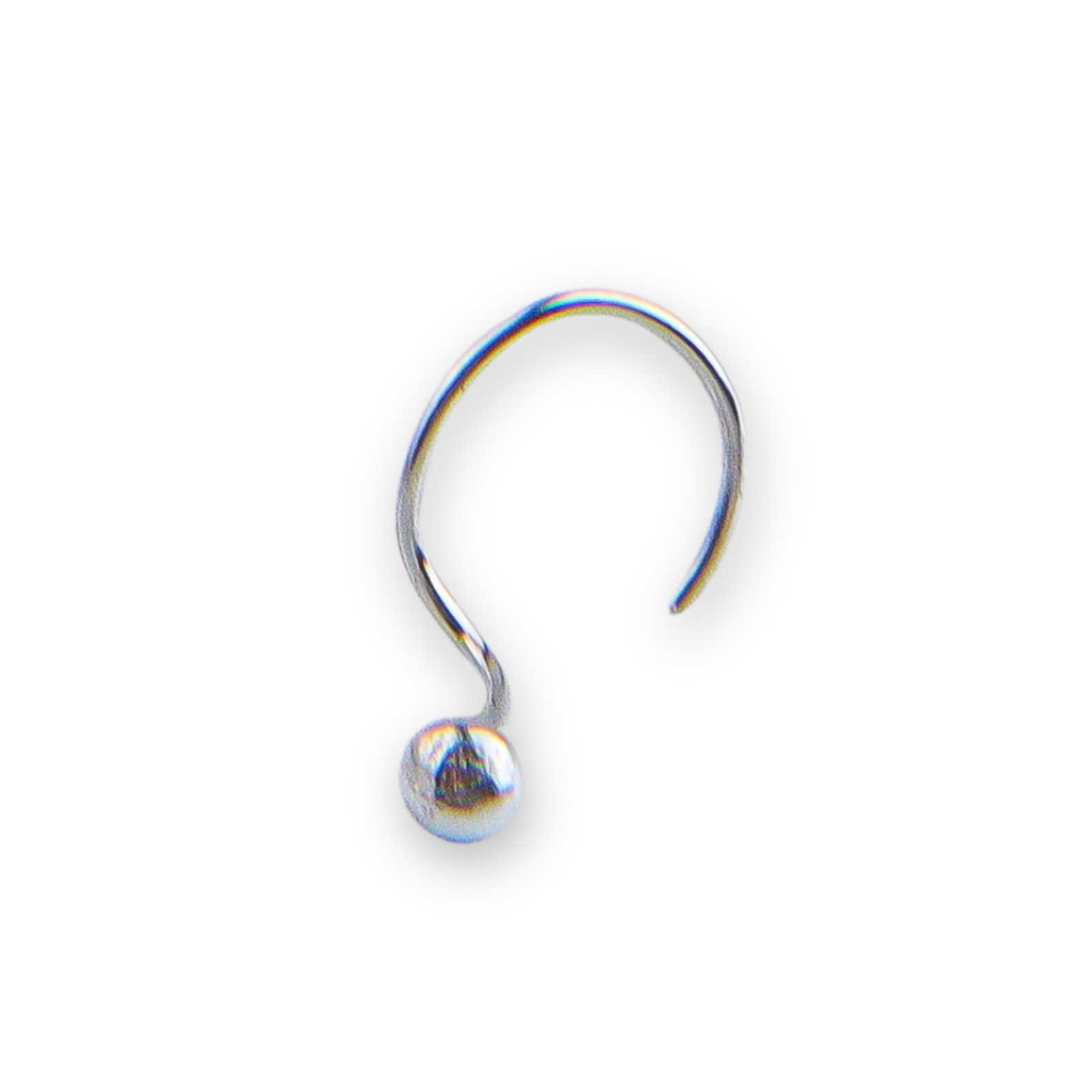 Tiny Silver Nose Pin - Big (Pierced)