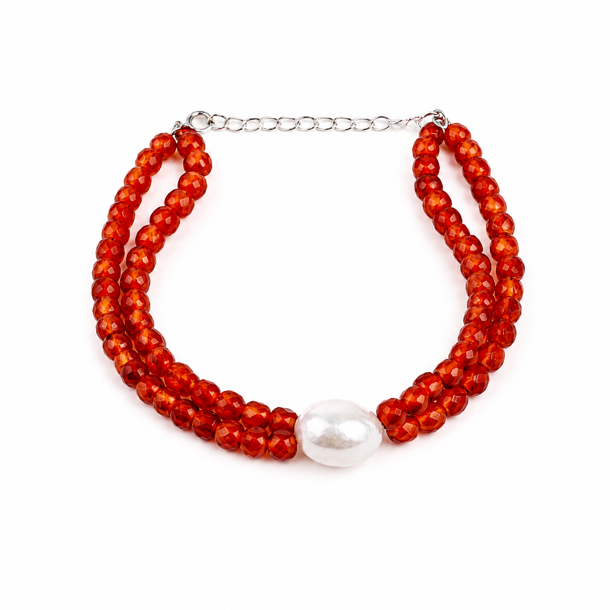 Carnelian & Pearl Bracelet