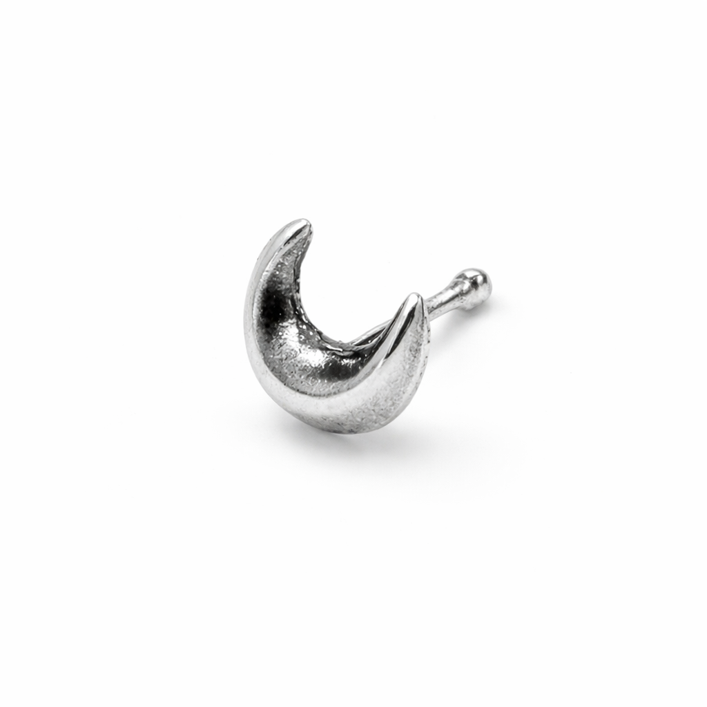 Silver Moon Nose pin