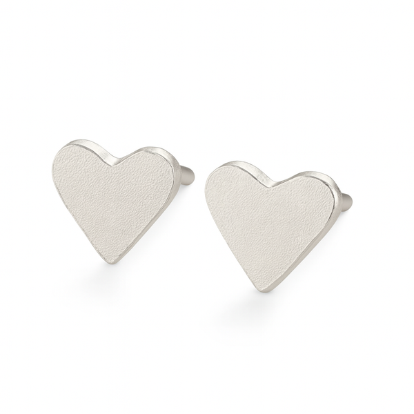 Full heart earrings in 92.5 sterling silver