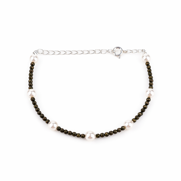 Pyrite & Pearl Bracelet
