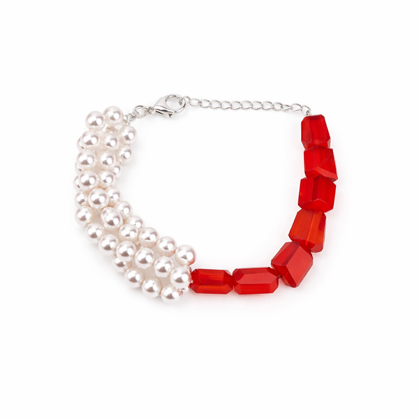 Carnelian & Fresh Water Pearl Bracelet