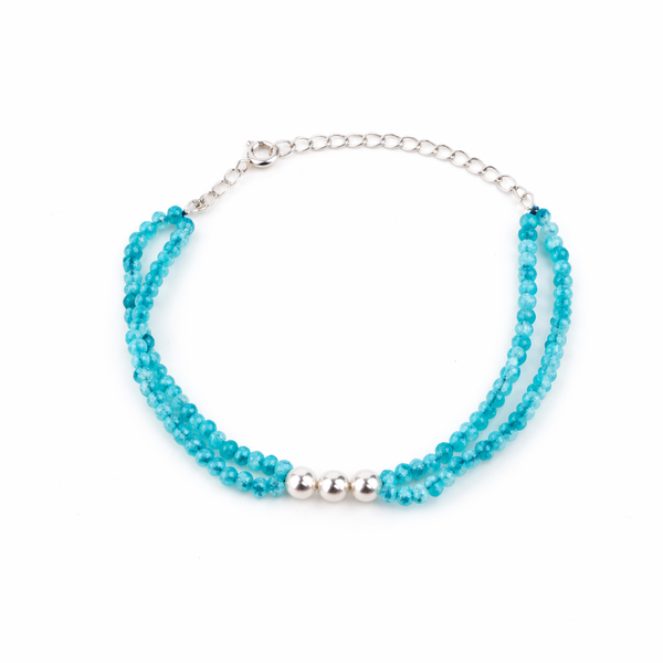 Blue Jade & Pearl Bracelet