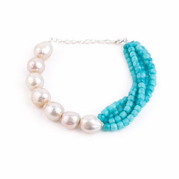 Amazonite & Pearl Bracelet