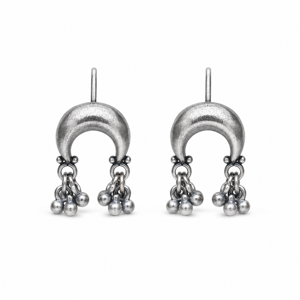 Silver Chandrakor Ghungroo Motif Studs | 92.5 Silver