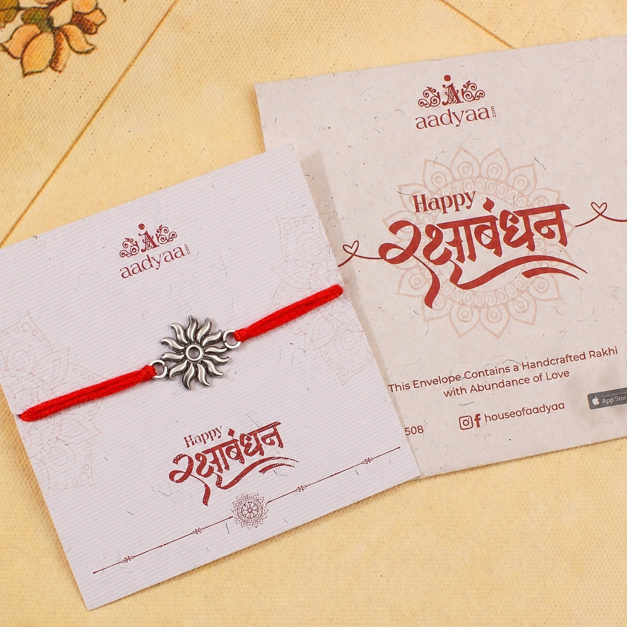 Silver Surya Rakhi small