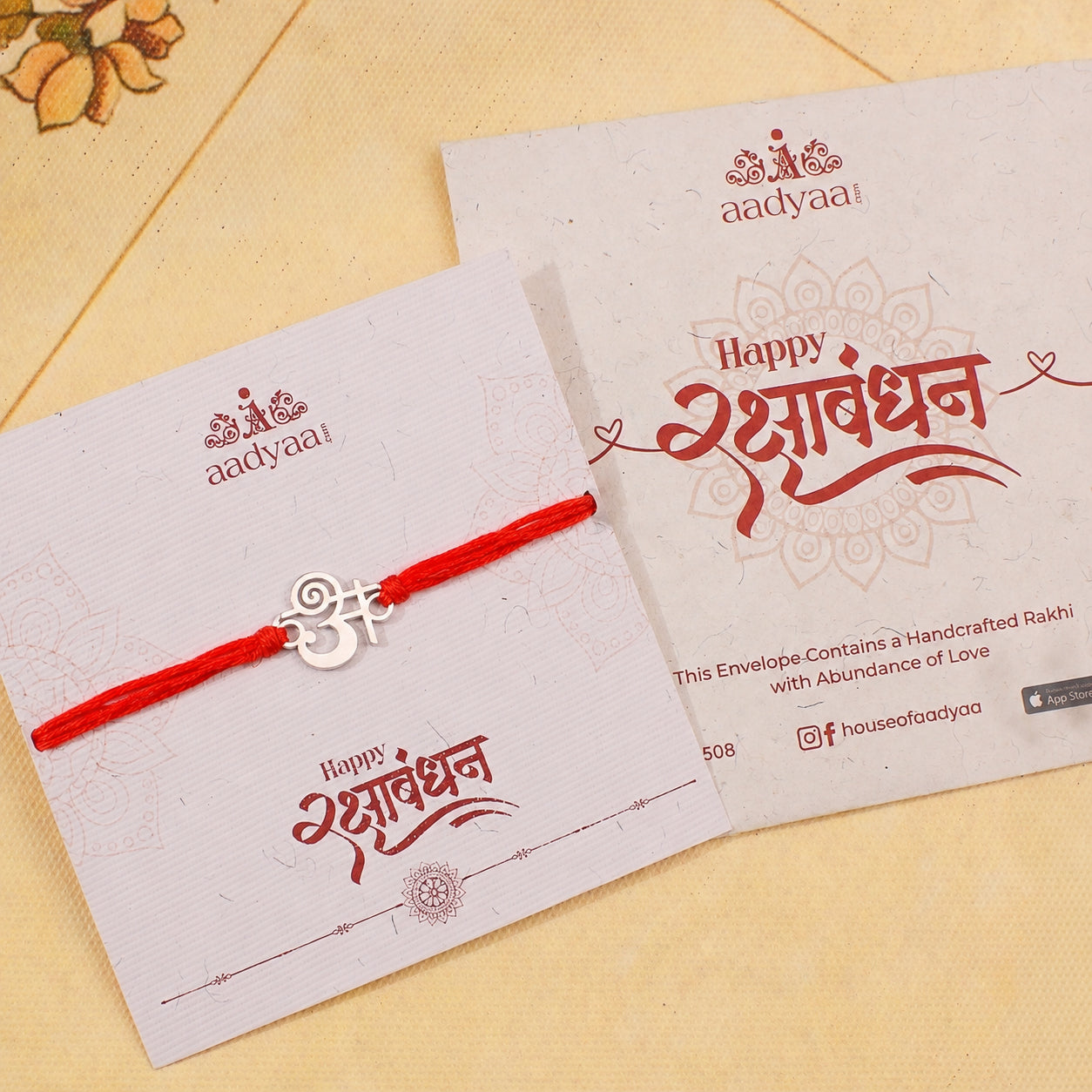 Silver Laser Cut 'अ' Akshar Rakhi in Devnagari