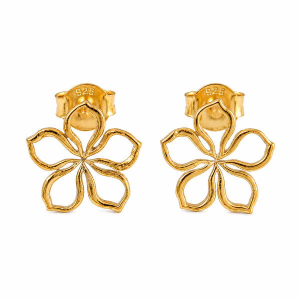 Sadafuli (Periwinkle) Silver Earrings |  92.5 Silver | 22K Gold Plated