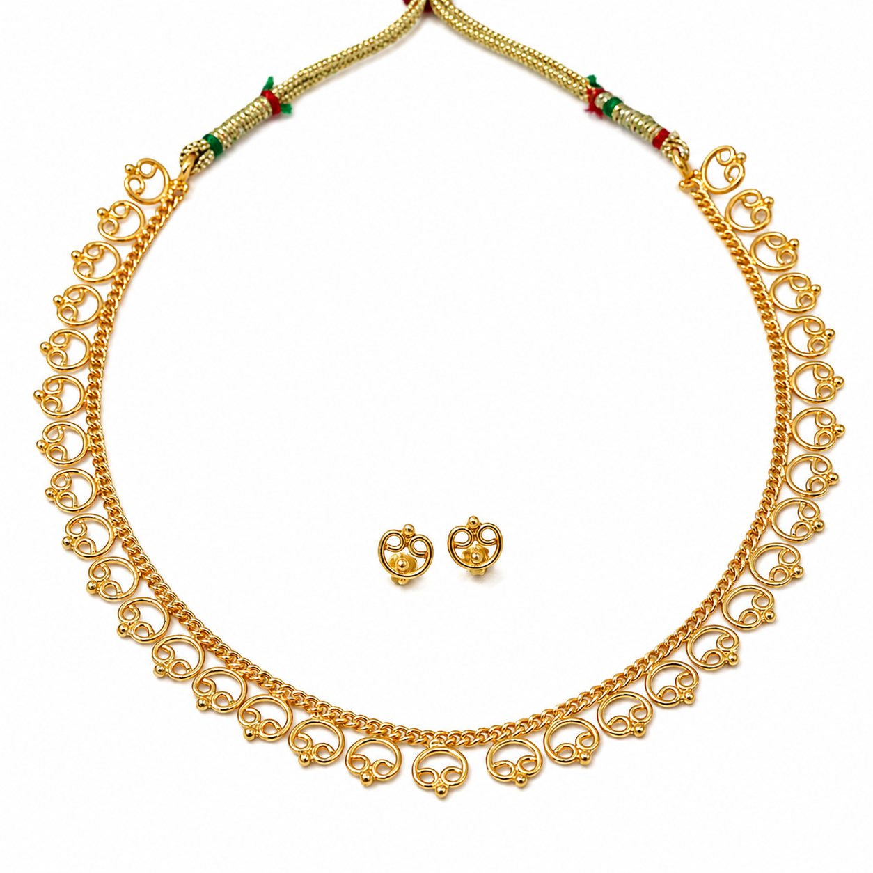 Silver Delicate Gopadma Set |  92.5 Silver | 22K Gold Plated