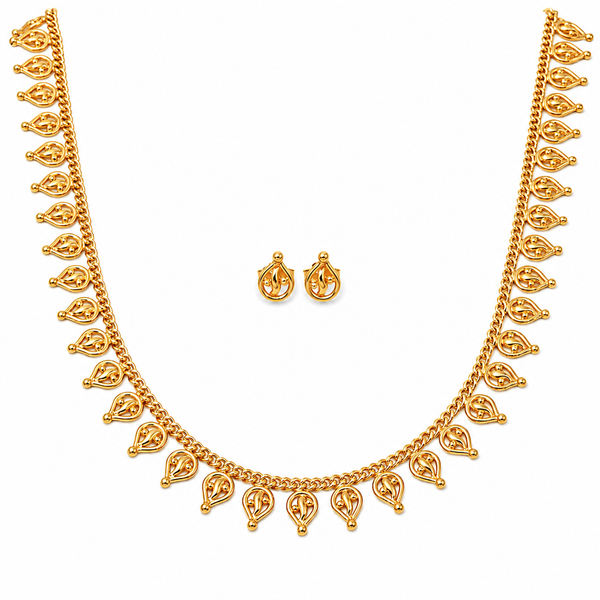 Silver Delicate Leaf Set |  92.5 Silver | 22K Gold Plated