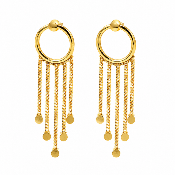 Silver Chain Earring |  92.5 Silver | 22K Gold Plated