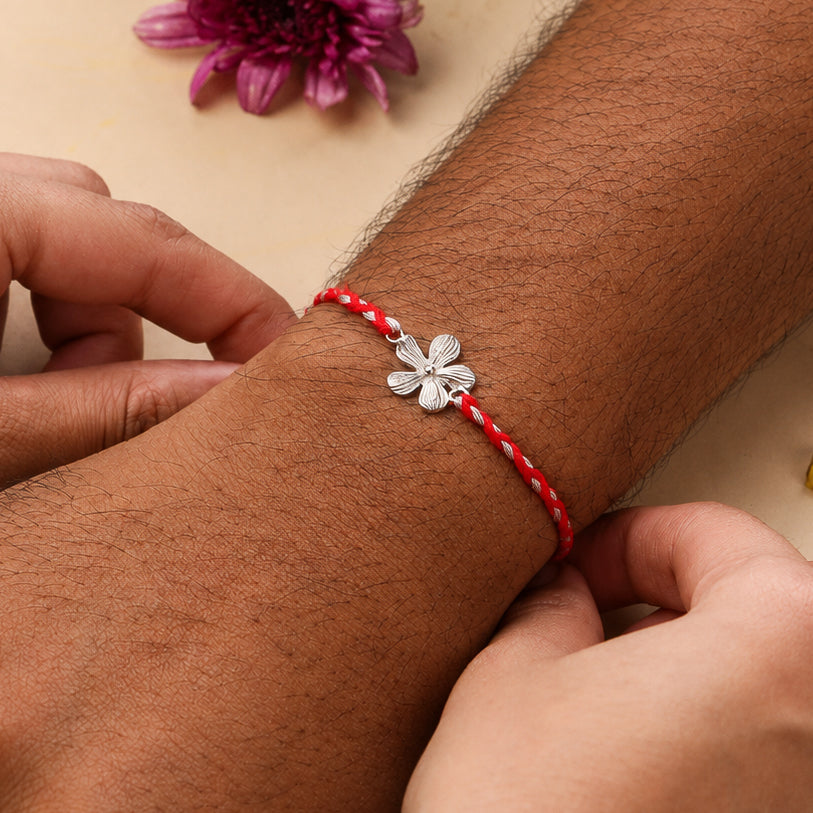 Petal Silver Rakhi