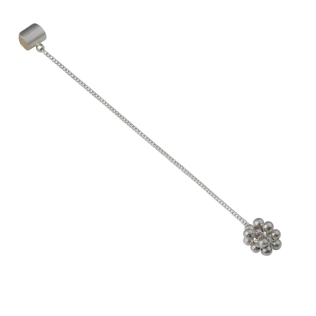 Silver Ghungroo Bunch Earcuff Plain Clip-on