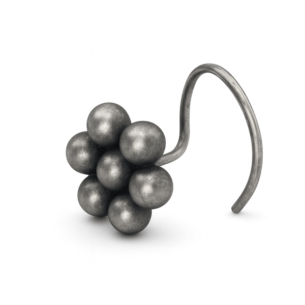 Silver Kudi Nosepin Oxidized jewelry for women