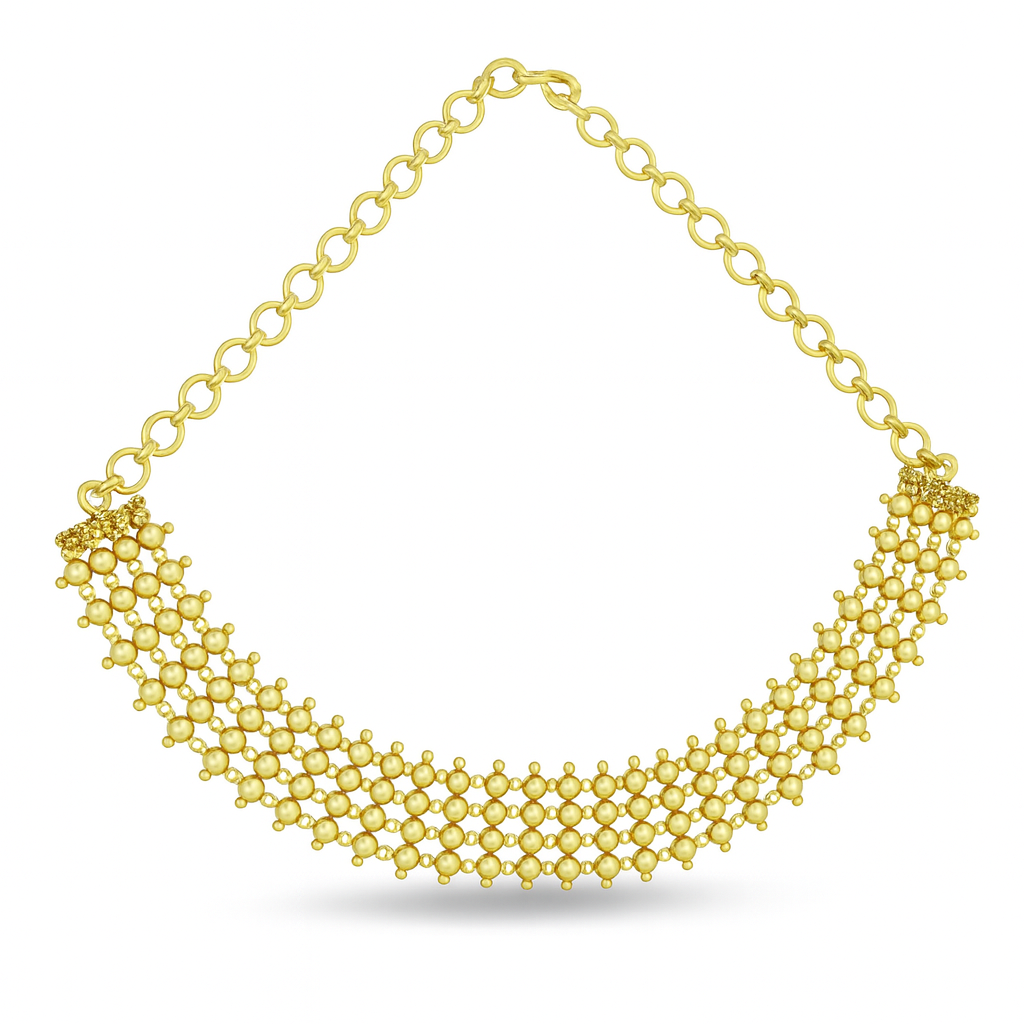 Silver Gold Plated Choker | 92.5 Silver | 22K Gold Plated