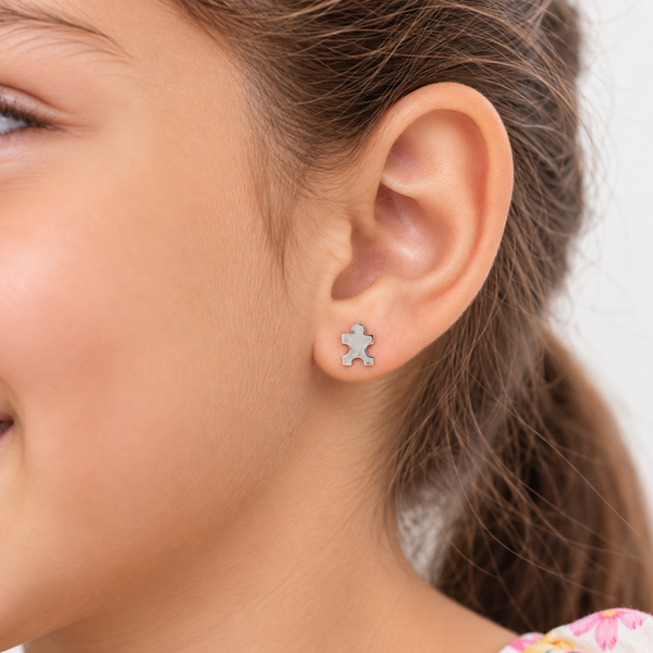 Jigsaw Puzzle Stud | 92.5 Sterling Silver