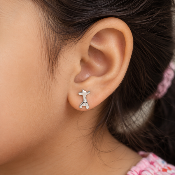 Silver Giraffe Studs