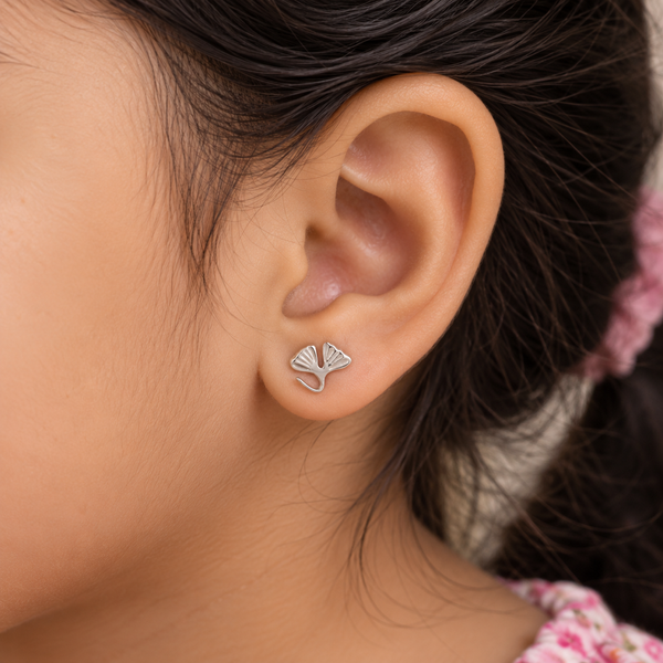 Ginkgo Leaf Stud | 92.5 Silver