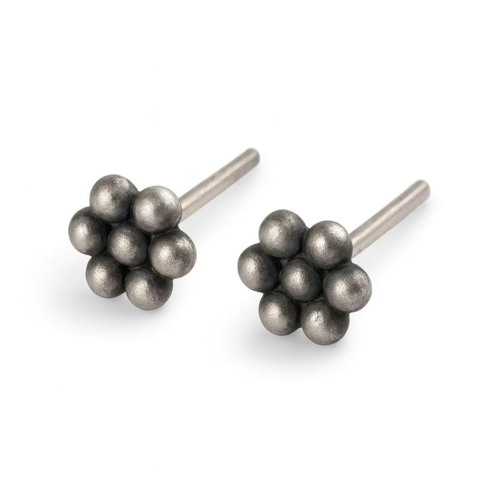 Silver Kudi Motif Studs (Medium) | 92.5 Silver