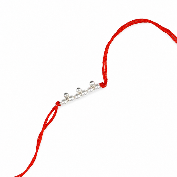Pearl & Silver Bead Rakhi in 92.5 sterling silver