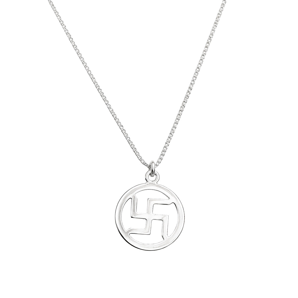 Swastik pendant silver chain for men in 92.5 sterling silver