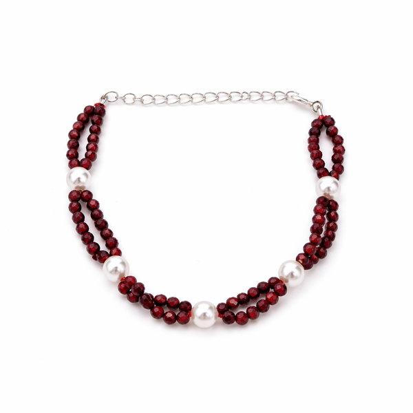 Garnet & Pearl Bracelet