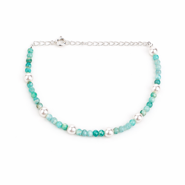 Amezonite & Pearl Bracelet