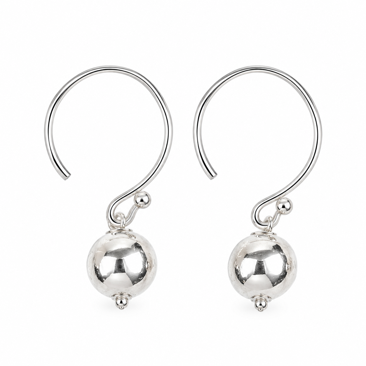 Silver Sarmanee Dangling Earrings – 8 mm Bead | 92.5 Sterling Silver