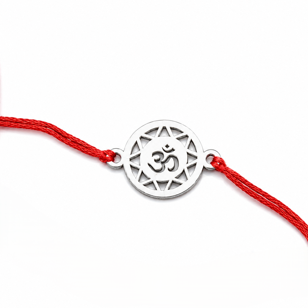 Handcrafted Silver Rakhi: Om