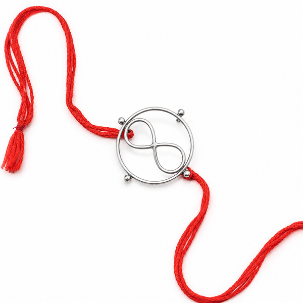 Silver Infinity Round Rakhi