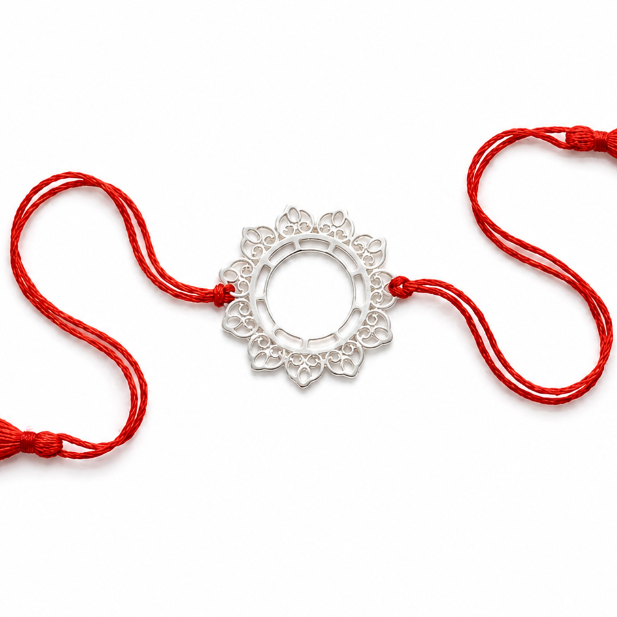 Big Filigree Silver Rakhi