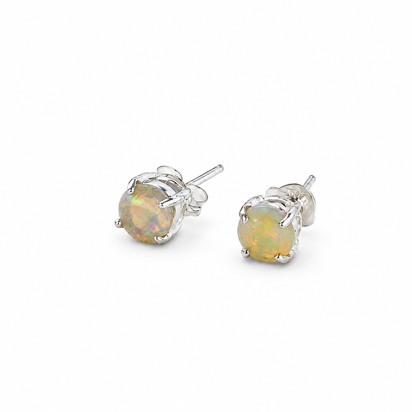 Silver E Opal Cut Studs | 92.5 Silver