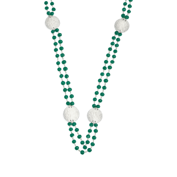 Coin Necklace with Green Onyx