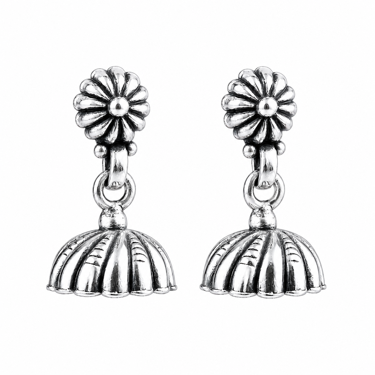 Silver Mini Dome Jhumki