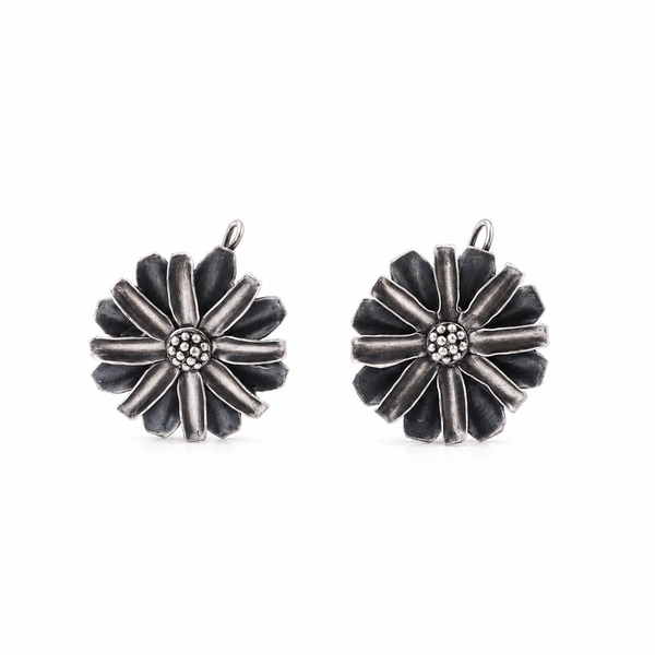 Silver Soorajmukhi (Flower Motif) Earrings