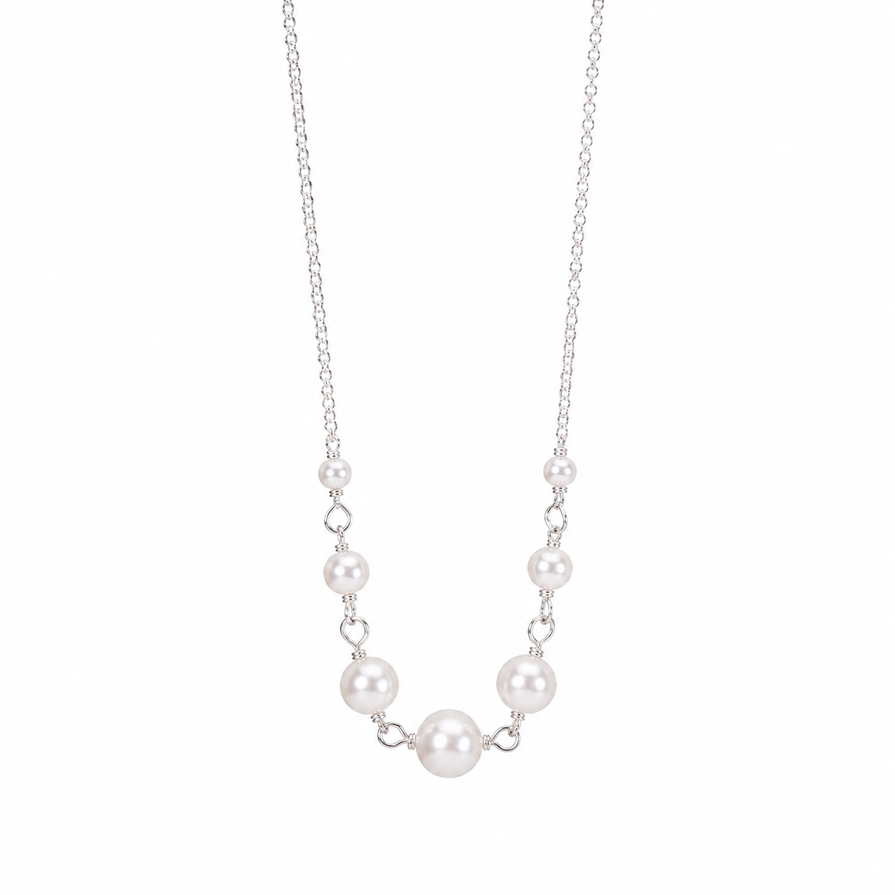 Mixed-size Pearl Chain | 92.5 Sterling Silver