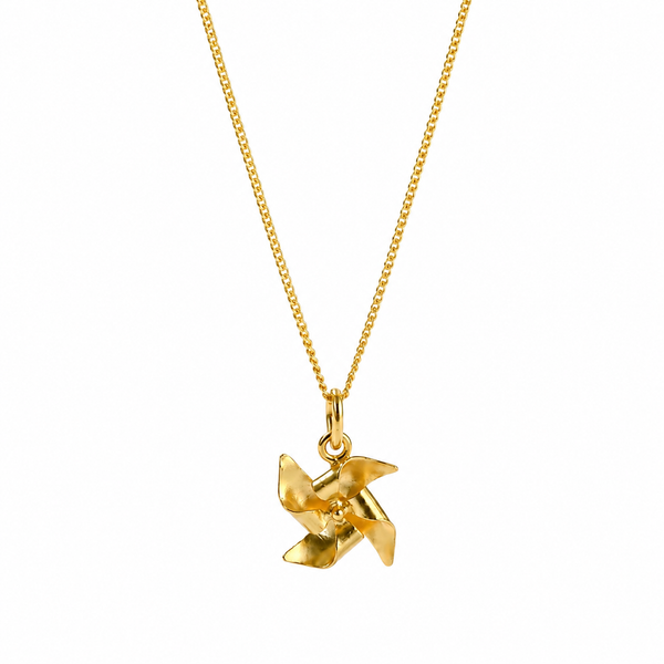 Pinwheel Necklace - Fold Collection |  92.5 Silver | 22K Gold Plated