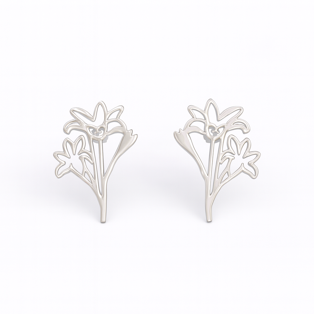 Rajanigandha Silver Earrings