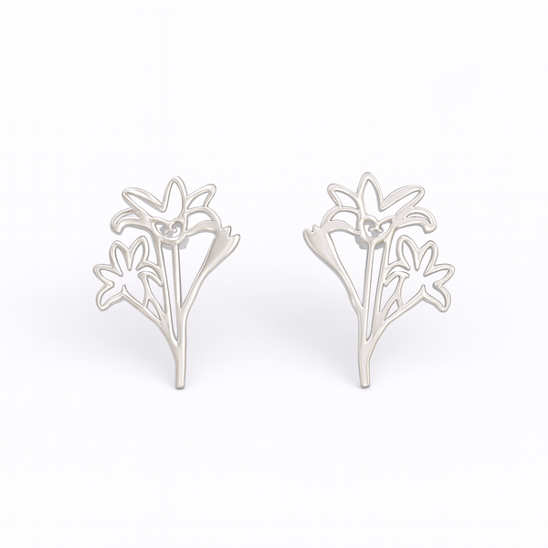Rajanigandha Silver Earrings