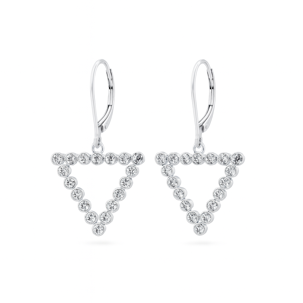 Triangle Silver Earring | CZ | 92.5 Silver