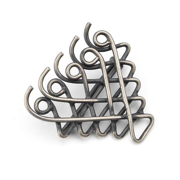 Silver Saraswati brooch pin small size sterling silver jewelry