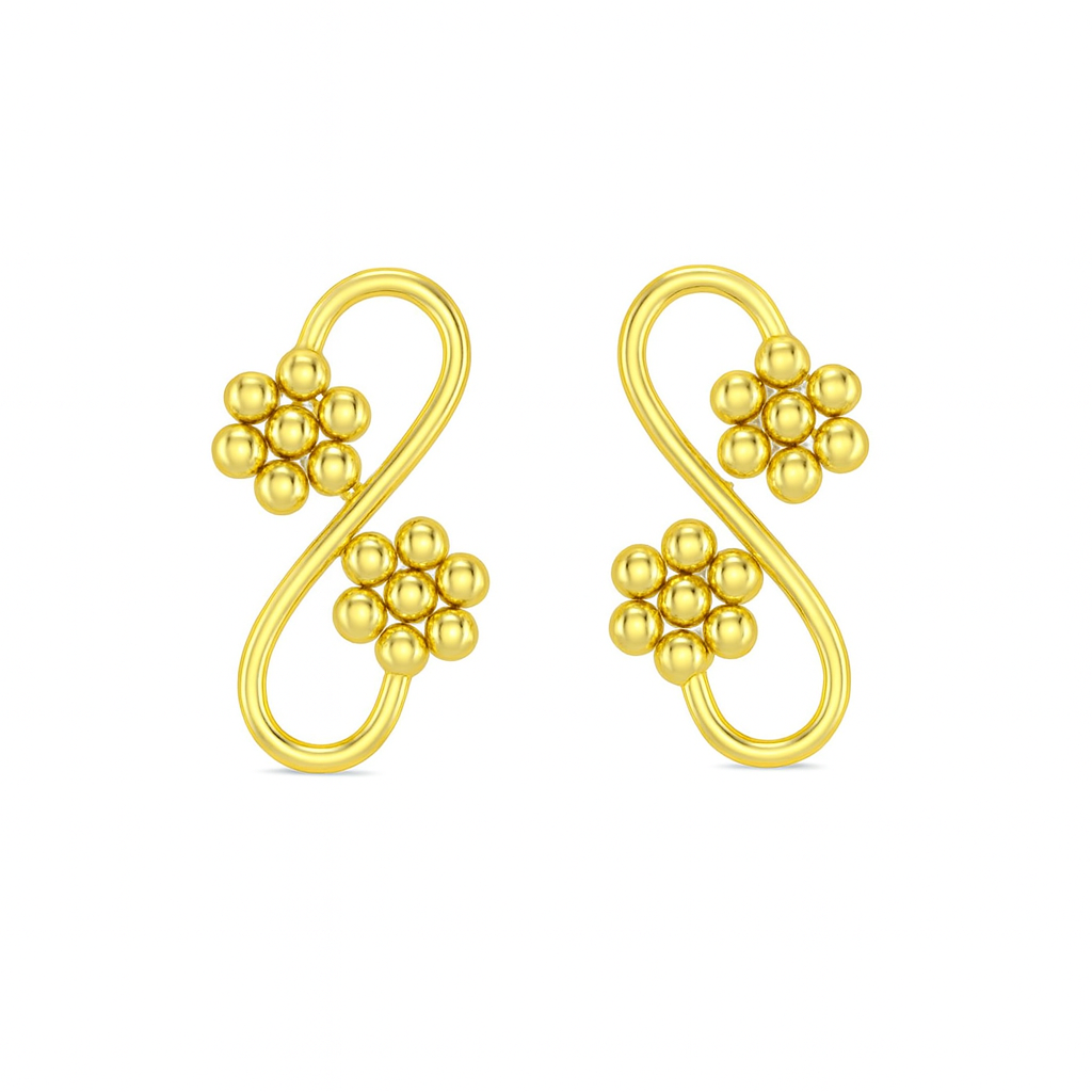 Silver Kudi Leher Earring |  92.5 Silver | 22K Gold Plated