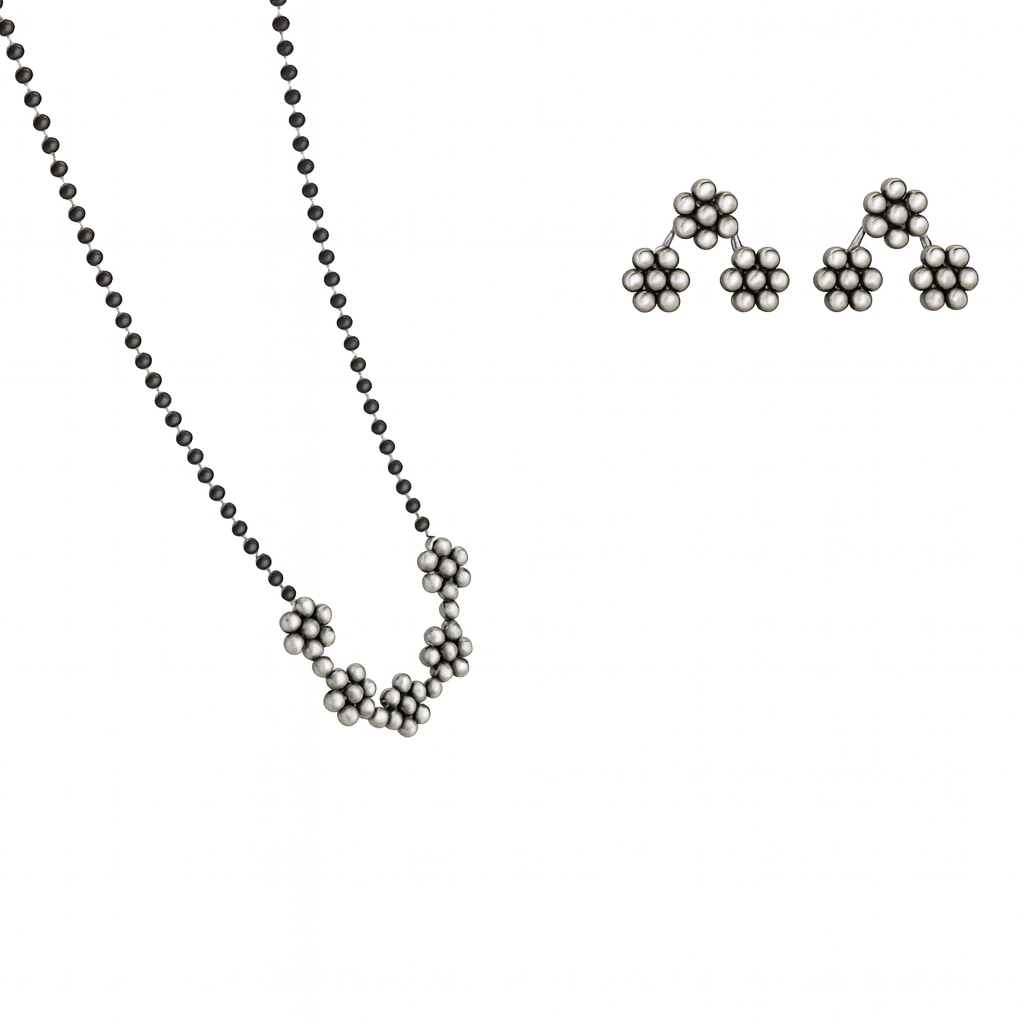 Silver 5 Kudi Mangalsutra Set