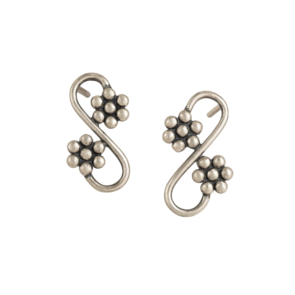 Silver Kudi Leher Earring