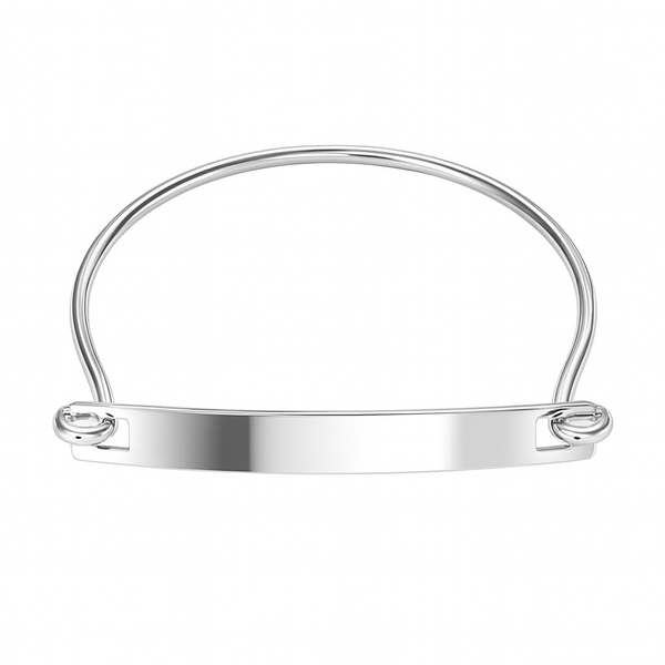 Silver unisex bracelet on white background